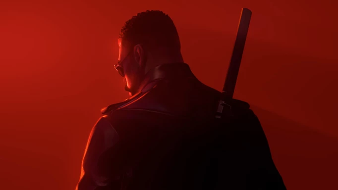 Blade, looking away, at the end of the trailer for Marvel's Blade.
