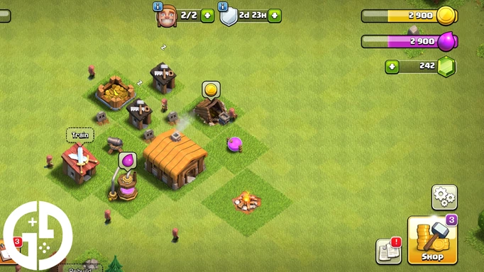 Some of the gameplay in Clash of Clans