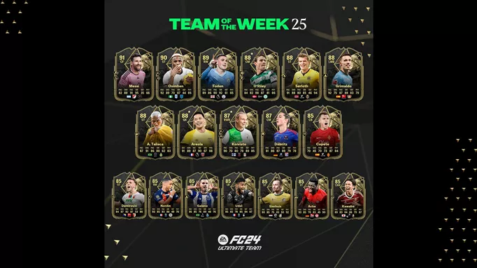 Image of the full EA FC 24 TOTW 25 squad