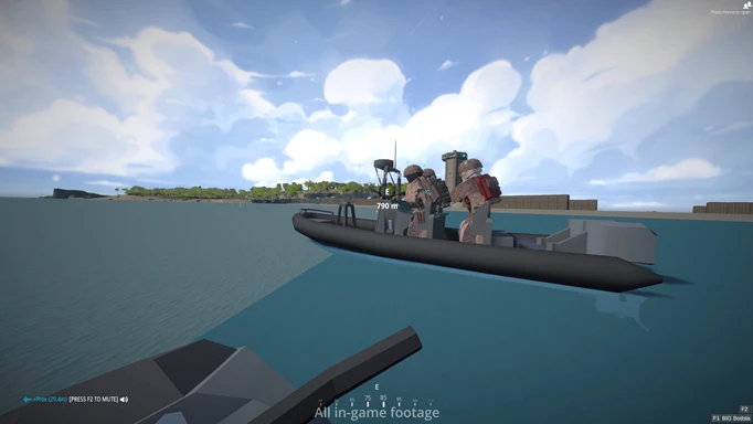 BattleBit Remastered gameplay showing a squad on boats