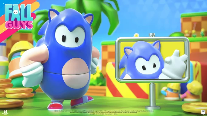 Sonic the Hedgehog's special costume in Fall Guys.