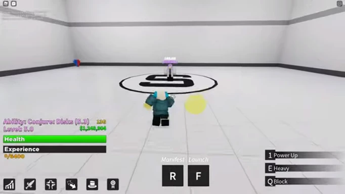 Image shows a player character in Unconventional for Roblox
