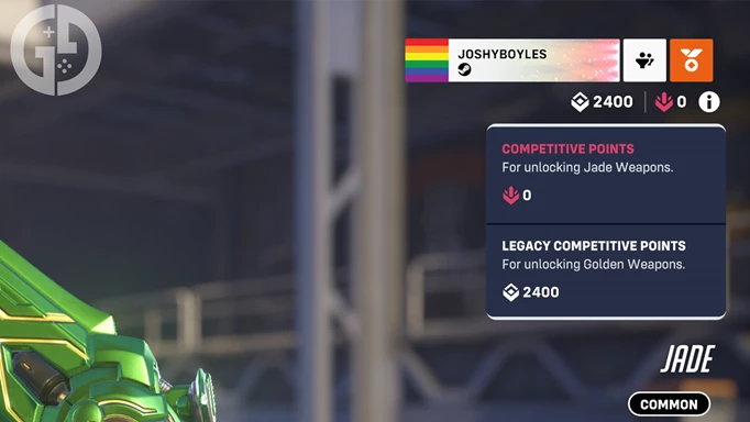 Image showing the UI in Overwatch 2 showing Competitive Points being highlighted