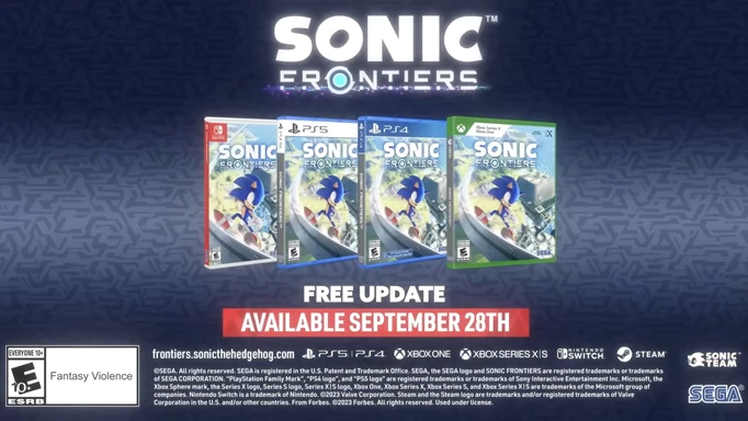 The Sonic Frontiers: The Final Horizon release date of September 28, 2023