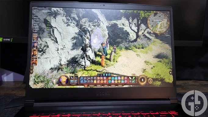 Image of Baldur's Gate 3 being played on the MSI GF63 Thin laptop