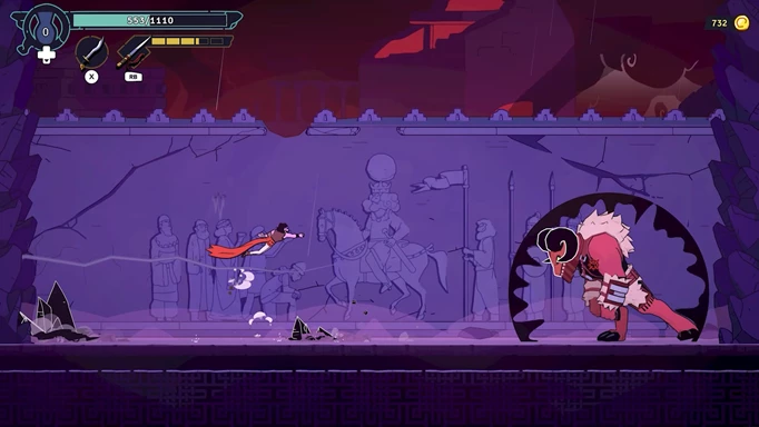 Rogue Prince of Persia gameplay screenshot showing wallrunning