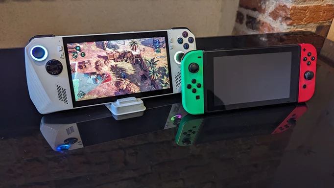 ASUS ROG Ally next to Nintendo Switch