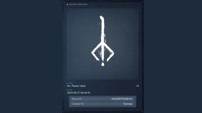 Image of the Bloodborne Hunter's Mark decal in Armored Core 6