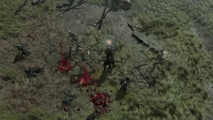 Image of Necromancer combat in Diablo 4