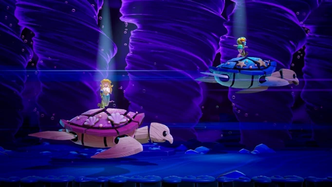 Singing atop turtles in Princess Peach Showtime