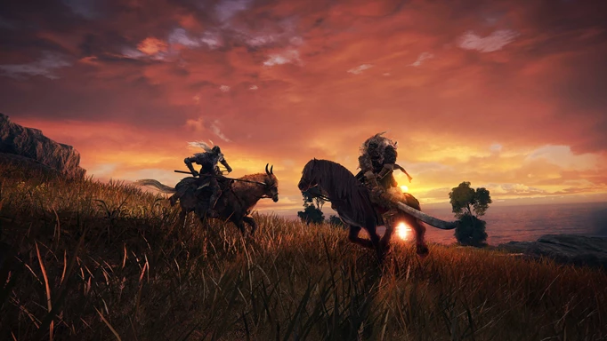 Elden Ring horses sunrise
