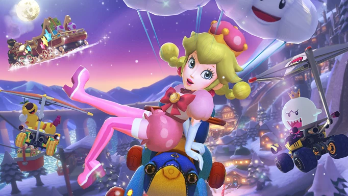 Peach in Mario Kart 8 Deluxe on Switch