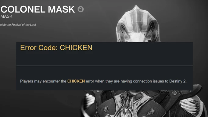 Destiny 2 Chicken error: The error code description