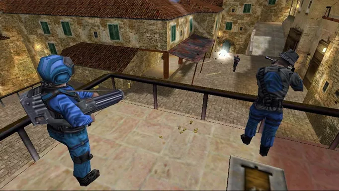 an image of Team Fortress Classic showing two characters fighting