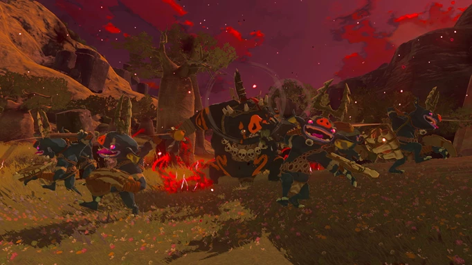 an image of Bokoblin enemies during the Tears of the Kingdom Blood Moon
