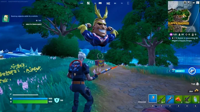How to assist in searching for All Might's Supply Drops in Fortnite