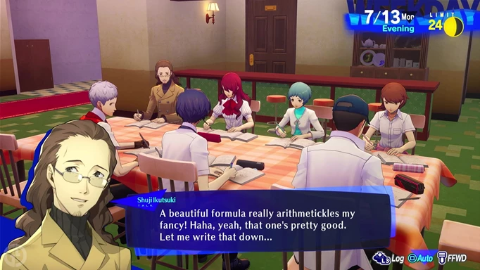 SEES study session in Persona 3 Reload