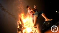 Ichiban Playing Guitar At Bonfire In Lad Infinite Wealth
