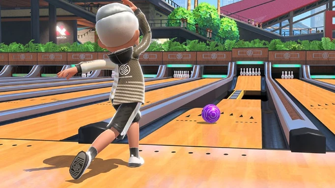 A Special Lane in Nintendo Switch Sports bowling.