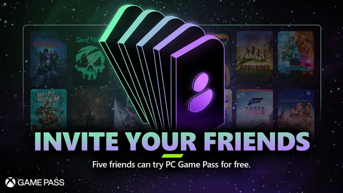 promotional image of the Xbox Game Pass friend referral program