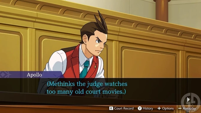Apollo takes to the courtroom and has some opinions about the Judge in Apollo Justice: Ace Attorney