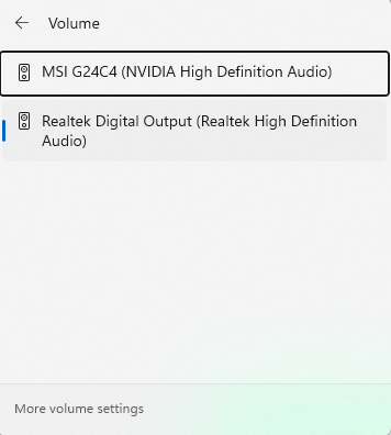 Screenshot showing an audio driver on a PC