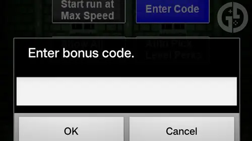 The menu to redeem Lone Tower codes