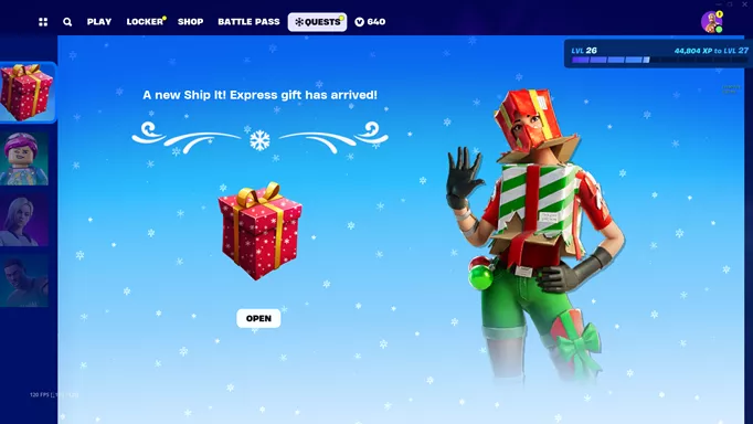 Opening the Winterfest 2023 gifts in Fortnite