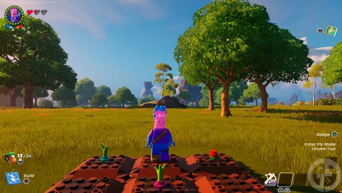 Seeds being planted in a Garden Plot in LEGO Fortnite