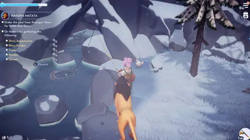 Screenshot showing where to fish for White Sturgeon in Disney Dreamlight Valley