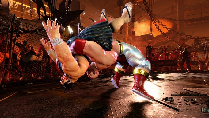 Image shows Zangief throwing E. Honda in Street Fighter 6
