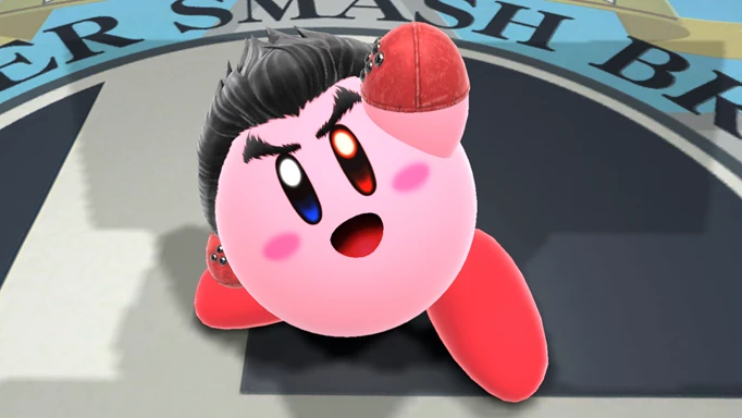 Kirby after having inhaled Kazuya in Super Smash Bros Ultimate.