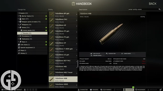 Image of 7.62x51mm M80 ammo in Escape from Tarkov