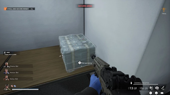 A big pile of money in PAYDAY 3