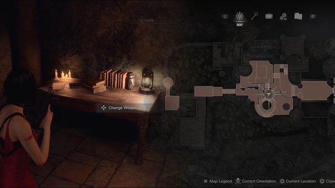 Resident Evil 4 Separate Ways screenshot showing where to find the SR M1903 bolt-action rifle