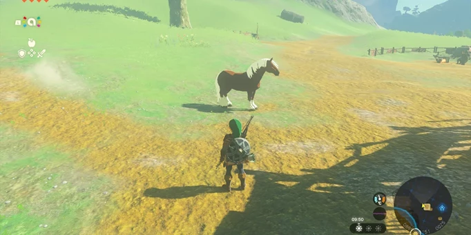 a screenshot of Epona in Zelda: Tears of the Kingdom