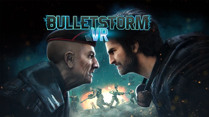 Key art for Bulletstorm VR showing the protagonist and antagonist