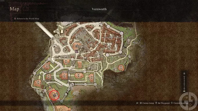 the Rose Chateau Bordelrie map location in Dragon's Dogma 2