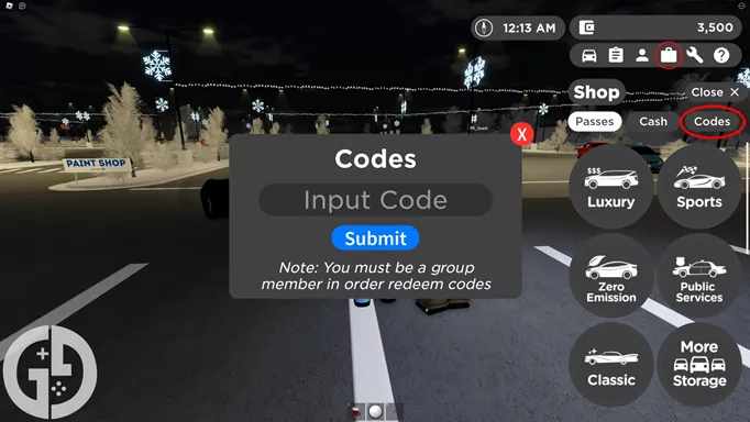 Image showing you how to redeem codes in Greenville