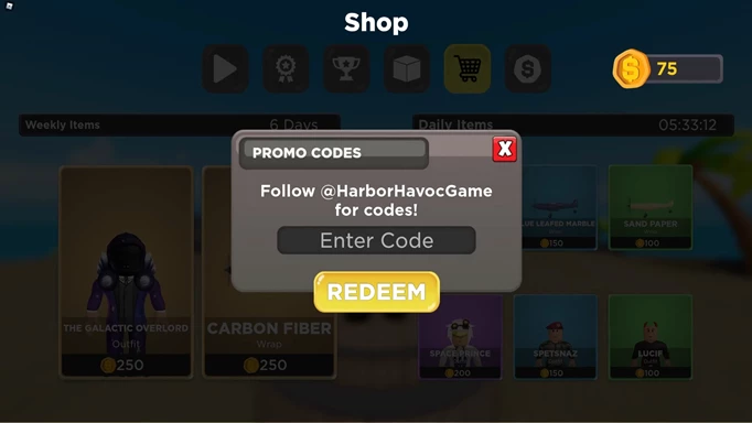 How To Redeem Harbor Havoc Codes