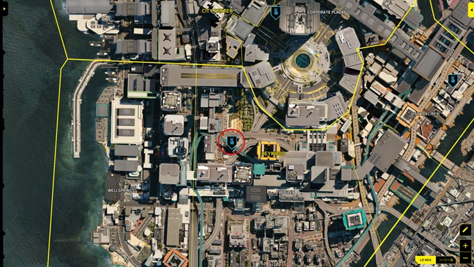 the map location of the Death Tarot Card in Cyberpunk 2077