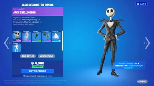 Fortnite JACK SKELLINGTON bundle