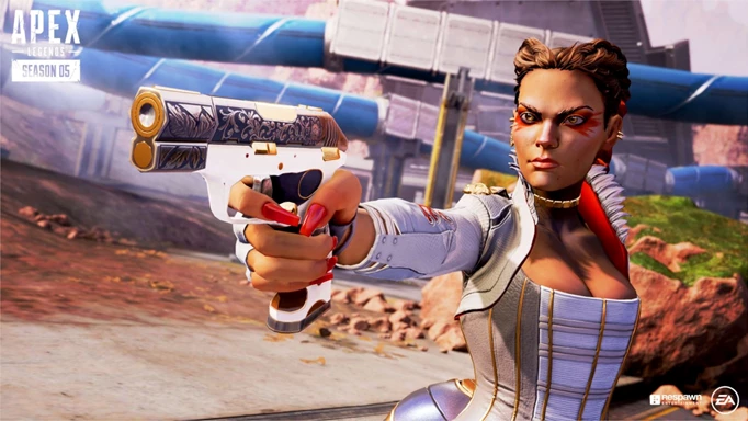 Image of Loba pointing gun in Apex Legends