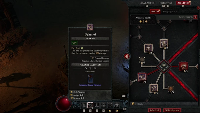 The skill system in Diablo 4 with active and passive skills