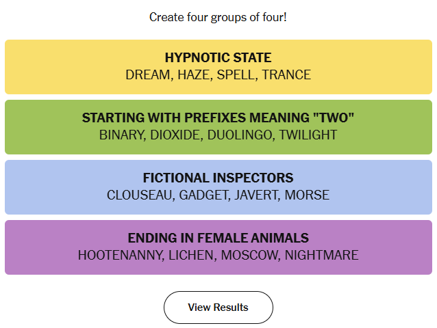 Connections Answers 14th March 2026