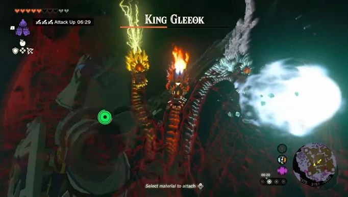 Link fights a King Gleeok in Zelda: Tears of the Kingdom