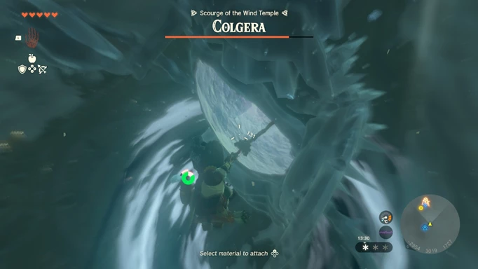 Link fighting the boss of the Wind Temple.