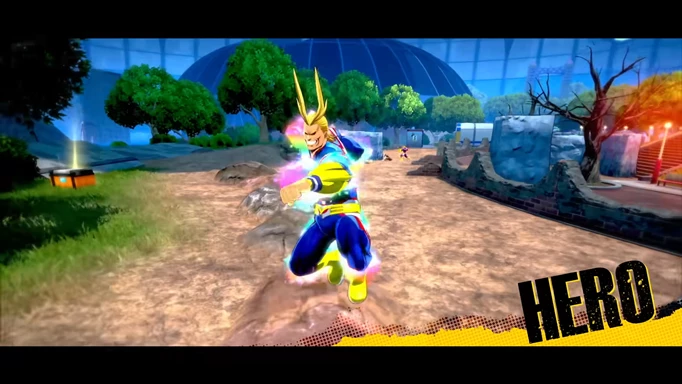 My Hero Ultra Rumble: All Might in mid-air