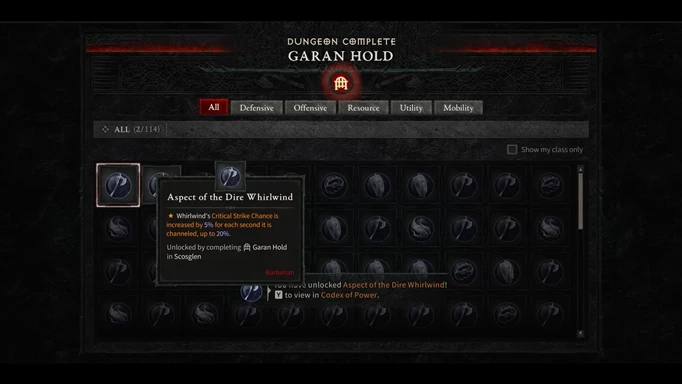 an image of an Aspect in the Diablo 4 Codex of Power