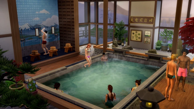The Sims 4 Snowy Escape pack promotional image